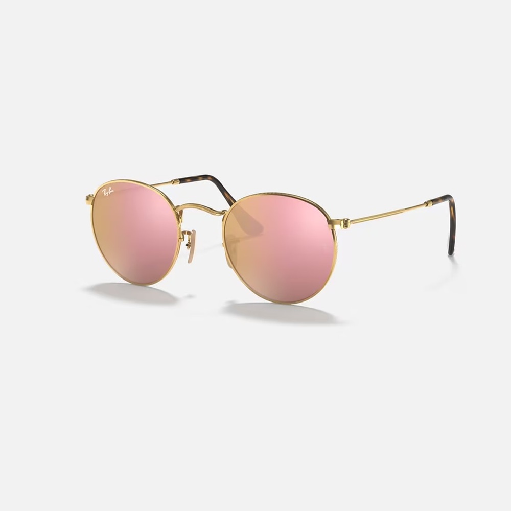Ray Bans- round with pink mirror lense